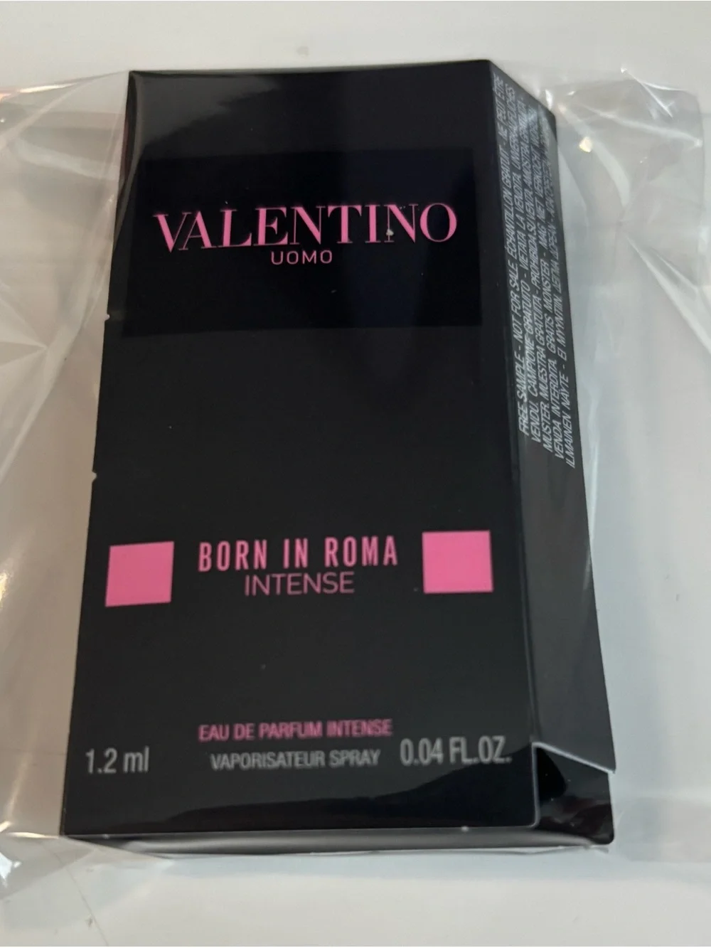 NWT Valentino sample vial of Born in Roma-  Uomo intense